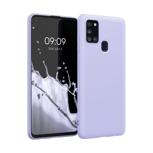Kwmobile tok Samsung Galaxy A21s-hez, világoslila, szilikon, 52494.139