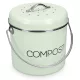 Cos de compost Navaris, 3 L, cu maner si 3 filtre carbon, pentru bucatarie, verde menta, verde, metal