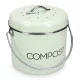 Cos compost Navaris, 3 filtre carbune activ, 5L, maner transport, bucatarie, verde menta, verde, otel