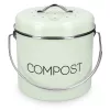 Cos compost Navaris, 3 filtre carbune activ, 5L, maner transport, bucatarie, verde menta, verde, otel