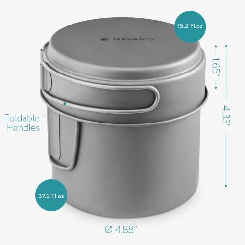 Navaris titán kemping edény és serpenyő készlet, 1100 ml és 450 ml, 53304.01