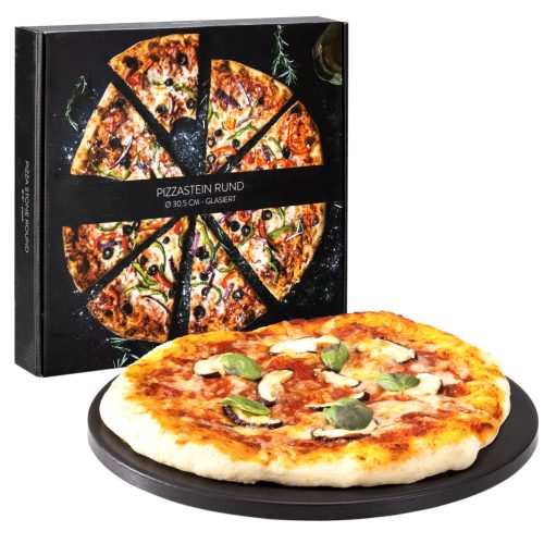 Piatra de pizza rotunda Navaris, 30.5 cm, cordierit glazurat, rezistenta 500°C, 51246.02.3