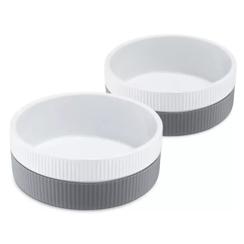 2 db-os tálka macskáknak és kutyáknak Navaris, csúszásgátló, szürke, 53411.22