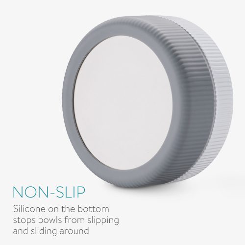 2 db-os tálka macskáknak és kutyáknak Navaris, csúszásgátló, szürke, 53411.22
