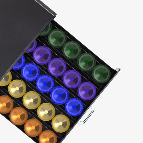 Navaris kávékapszulatartó fiókkal, Univerzális, 50 kapszula, Fekete, 47364.03