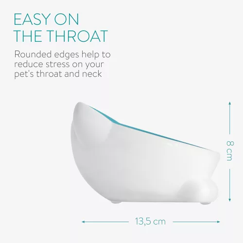 2db kerámia tál készlet macskáknak Navaris, csúszásgátló, zöld, 50736.04