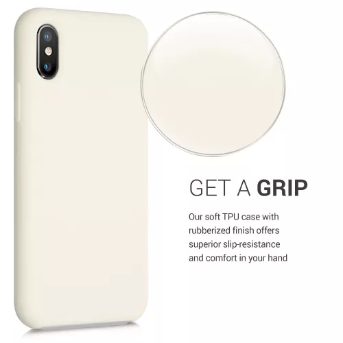 Apple iPhone X / iPhone XS tok, szilikon, bézs, 46313.204