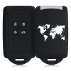 Renault / Dacia autókulcs burkolat - 4 gombos - Keyless Go, szilikon, fekete, 49769.11