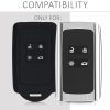 Renault / Dacia autókulcs burkolat - 4 gombos - Keyless Go, szilikon, fekete, 49769.11