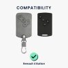 Renault / Dacia autókulcs tok - 4 gombos - Keyless Go, nubuk bőr, szürke, 48568.12