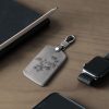 Renault / Dacia autókulcs tok - 4 gombos - Keyless Go, nubuk bőr, szürke, 48568.12