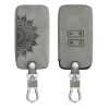 Renault / Dacia autókulcs burkolat - 4 gombos - Keyless Go, nubuk bőr, szürke, 48565.16