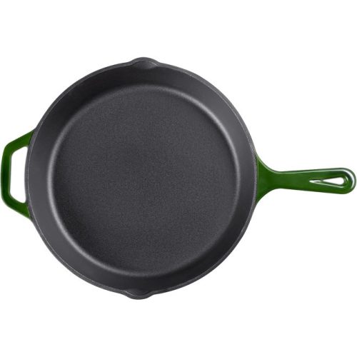 Navaris 30 cm-es öntöttvas mély serpenyő fogantyúval - Sötétzöld, 53784.02