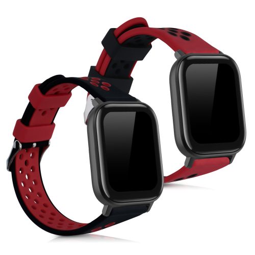 2 db pánt készlet Xiaomi Amazfit GTS / Amazfit GTS 2 telefonhoz, szilikon, piros/fekete, 52697.07