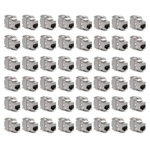 48 db 10 Gbit CAT6A dugós készlet RJ45 Ethernet kábelekhez, Kwmobile, ezüst, fém, 45358.48