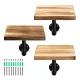 Set 3 rafturi decorative Navaris, 20x15x2 cm, montaj perete, maro burnt, maro, metal/lemn