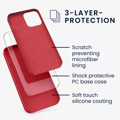 Apple iPhone 12 / iPhone 12 Pro tok, szilikon, piros, 52641.208