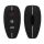 Ford autókulcs burkolat - 3 gombos - Keyless Go, szilikon, fekete, 53133.05