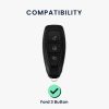 Ford autókulcs burkolat - 3 gombos - Keyless Go, szilikon, fekete, 53133.05