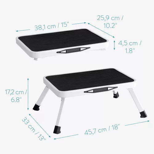 Navaris összecsukható szék 1 lépcsős, 45,7x33x17,2 cm, 150 kg, fém, 54101.01