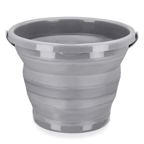 Navaris hőre lágyuló gumiból összecsukható vödör, 10 l, szürke, 45985.3.22