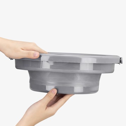 Navaris hőre lágyuló gumiból összecsukható vödör, 10 l, szürke, 45985.3.22