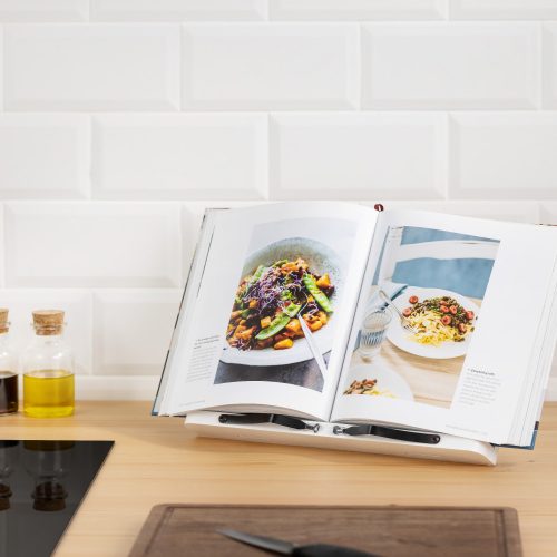 Navaris bambusz könyvtartó, 2 állítható kar, 33 x 24 cm, fehér, 52801.2.02