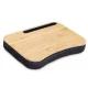 Suport laptop cu perna Navaris, 44x32x6 cm, maner portabil, maro, bambus