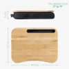 Suport laptop cu perna Navaris, 44x32x6 cm, maner portabil, maro, bambus
