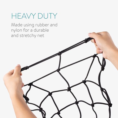 2db rakományháló készlet Navaris motorkerékpárokhoz, 40 x 40 cm, kampók, karabiner, 54307.01