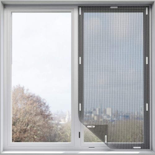 Navaris ablakos rovarháló, 220 x 150 cm, Állítható, Mágneses kapcsok, 54487.2