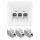 Szett 1 db RJ45 hármas hálózati aljzat 3 db CAT 6A csatlakozóval, Kwmobile, fehér, fém, 54571.03.01
