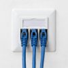 Szett 1 db RJ45 hármas hálózati aljzat 3 db CAT 6A csatlakozóval, Kwmobile, fehér, fém, 54571.03.01