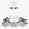 Szett 1 db RJ45 hármas hálózati aljzat 3 db CAT 6A csatlakozóval, Kwmobile, fehér, fém, 54571.03.01