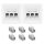 2 db RJ45 hármas hálózati aljzat készlet 4 db CAT 6A csatlakozóval, Kwmobile, fehér, fém, 54571.03.02