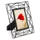 Rama foto metalica Navaris, 24x19 cm, design 3D, pentru poze 10x15, negru, MDF/sticla/metal