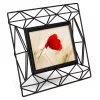 Rama foto metalica Navaris, 24x19 cm, design 3D, pentru poze 10x15, negru, MDF/sticla/metal