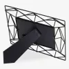 Rama foto metalica Navaris, 24x19 cm, design 3D, pentru poze 10x15, negru, MDF/sticla/metal
