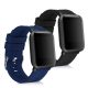 2 db pánt készlet Xiaomi Amazfit Bip / Amazfit Bip Lite, kwmobile, szilikon, kék/fekete, 54776.01