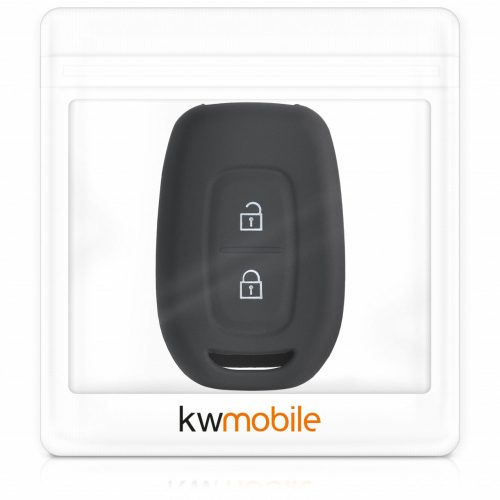 Dacia / Renault autókulcs tok - 2 gombos - Keyless Go, kwmobile, szilikon, fekete / kék, 54813.02