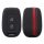 Dacia / Renault autókulcs tok - 2 gombos - Keyless Go, kwmobile, szilikon, fekete / piros, 54813.01