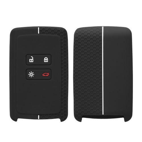 Renault / Dacia autókulcs tok - 4 gombos - Keyless Go, kwmobile, szilikon, fekete, 54806.02