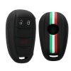 Alfa Romeo autókulcs tok - 3 gombos, kwmobile, szilikon, fekete, 53855.02