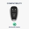 Alfa Romeo autókulcs tok - 3 gombos, kwmobile, szilikon, fekete, 53855.02