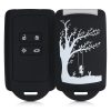Renault / Dacia autókulcs tok - 4 gombos - Keyless Go, kwmobile, szilikon, fekete / fehér, 49769.18