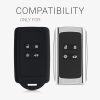 Renault / Dacia autókulcs tok - 4 gombos - Keyless Go, kwmobile, szilikon, fekete / fehér, 49769.18