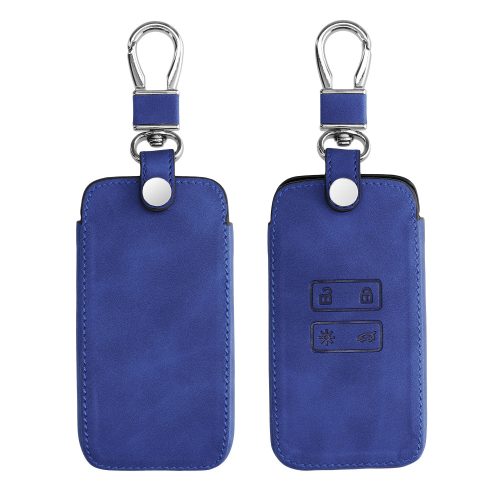 Renault / Dacia autókulcs tok - 4 gombos - Keyless Go, kwmobile, nubuk bőr, fehér, 48564.17