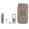 Renault / Dacia autókulcs burkolat - 4 gombos - Keyless Go, kwmobile, ökológiai bőr, barna, 54927.01