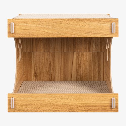 Navaris macskaház kaparószőnyeggel 40 x 30 x 35 cm, MDF, barna, 54973.01