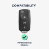 Autókulcs huzat VW / Skoda / Seat - 3 gombos, kwmobile, szilikon, fekete / ezüst, 54021.04